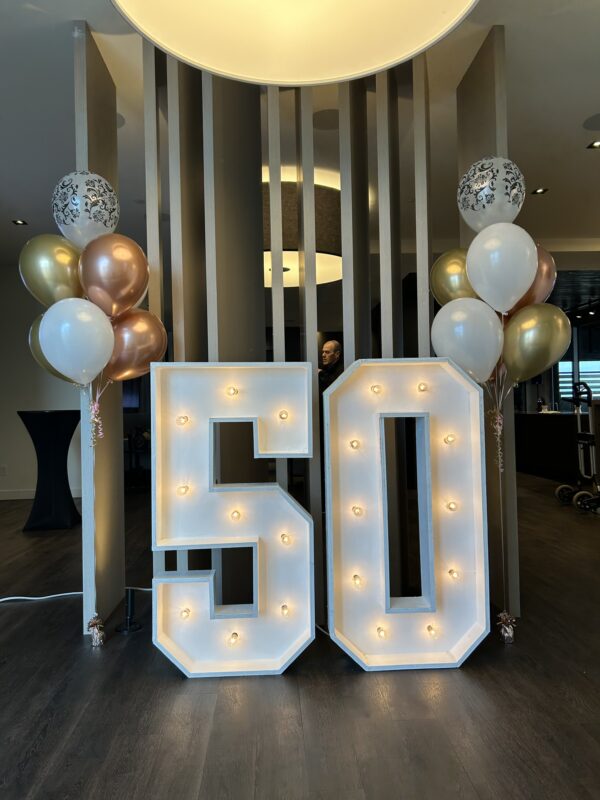 Chiffres Lumineux 50 ans pour Anniversaires ou événement spéciale en location