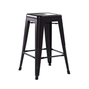 Tabouret de Bar Noire en Métal