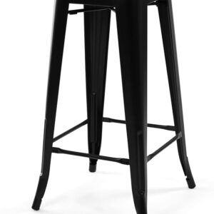 Tabouret de Bar Noire en Métal
