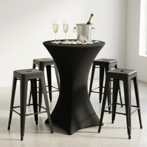 Table à cocktail + Nappe + Tabouret