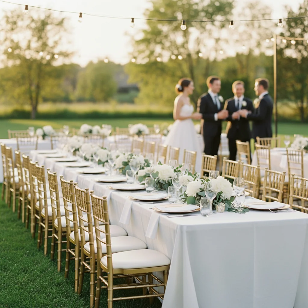 Mariage avec chaises Chiavari transparentes
