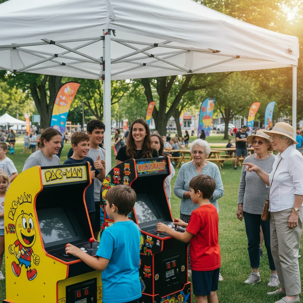 Kiosque arcade festival municipal en plein air