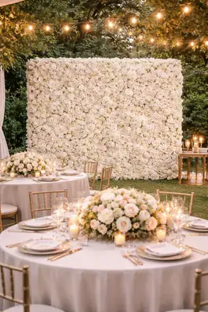 Mur de fleurs blanc