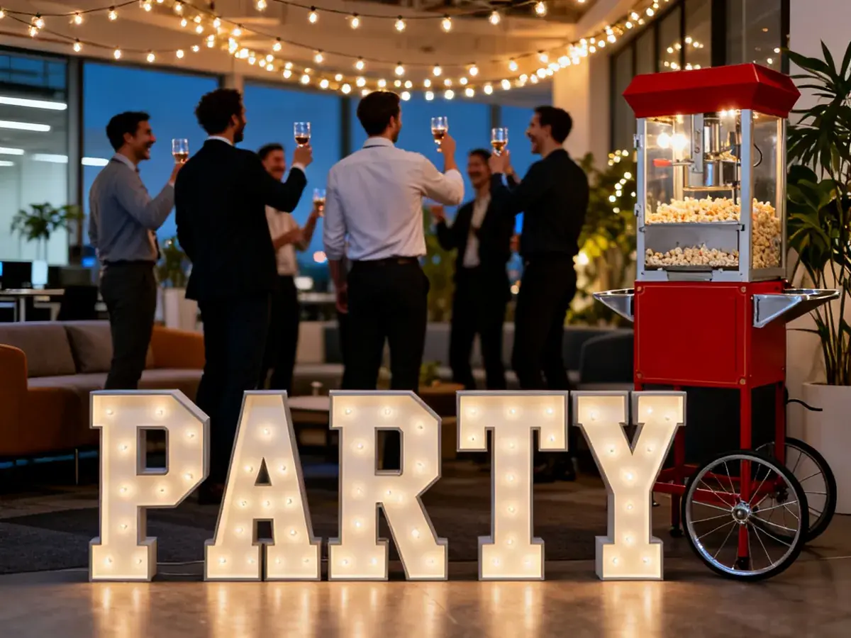 Party de Noël corporatif avec décor lumineux clé en main Évenox