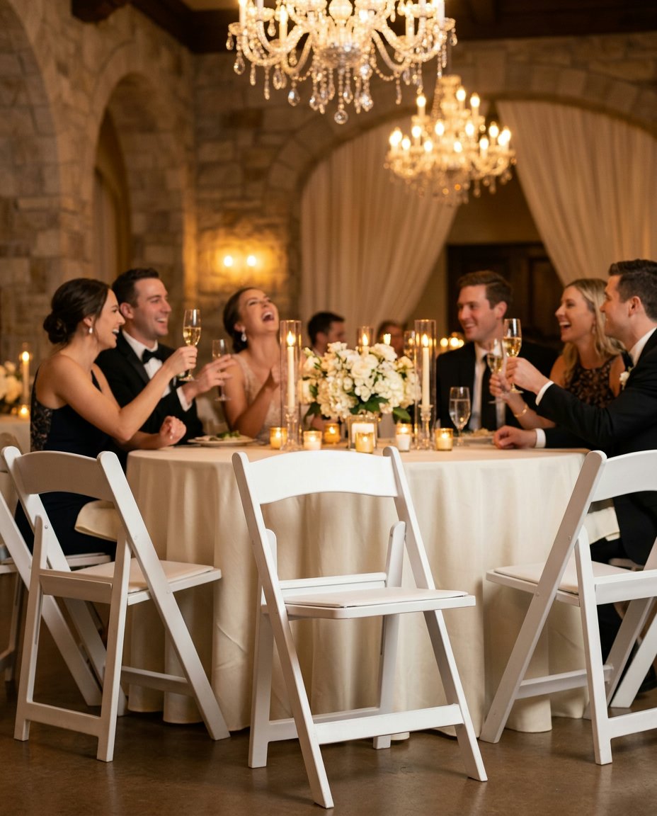Chaises Martha blanches pour une réception de mariage