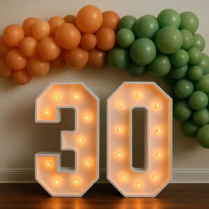 Chiffres illuminées 30 en location