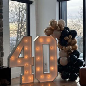Chiffres illuminées 40 en location