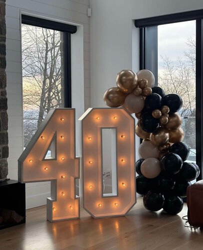 Chiffres illuminées 40 en location