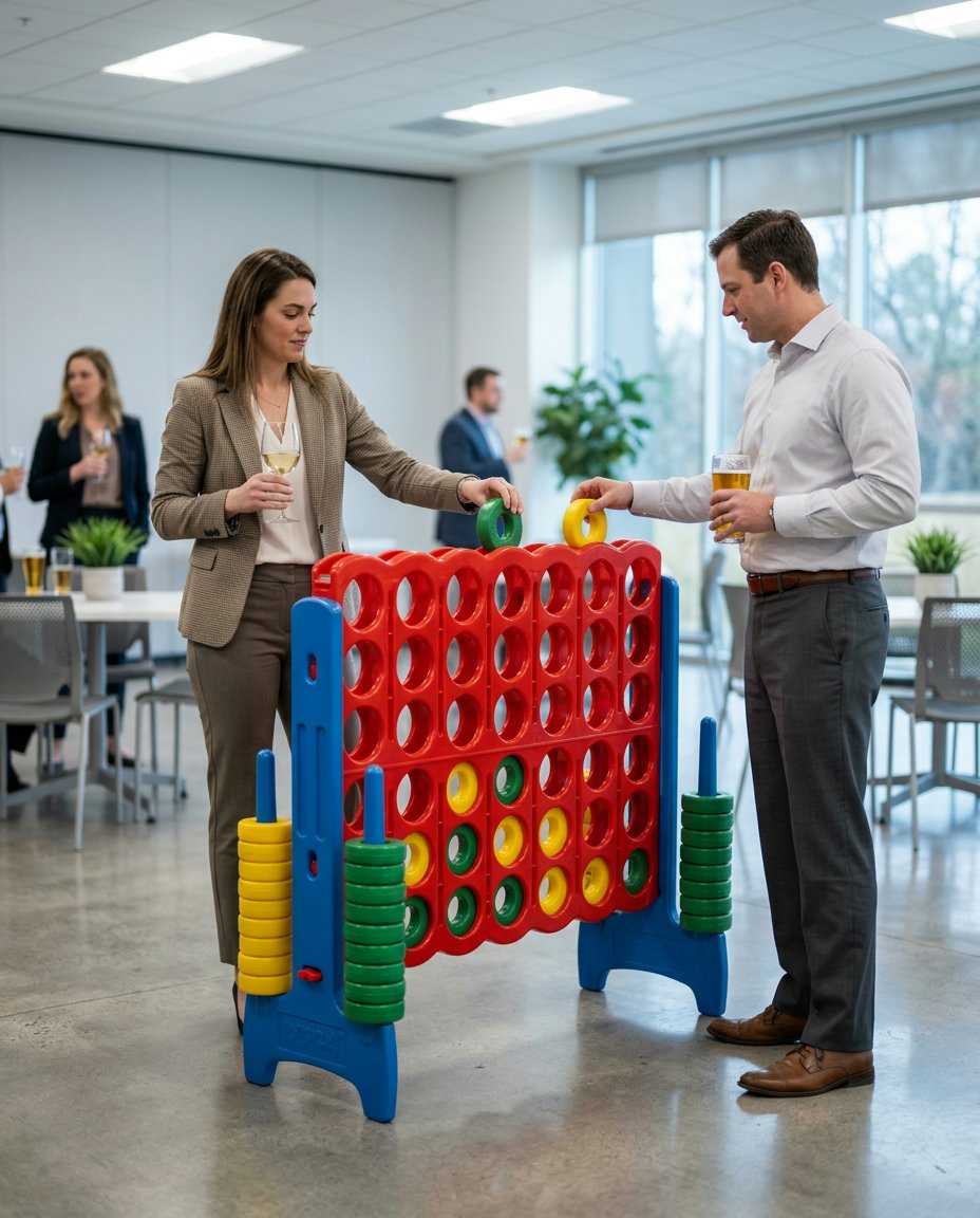 Puissance 4 géant lors d'un événement de bureau