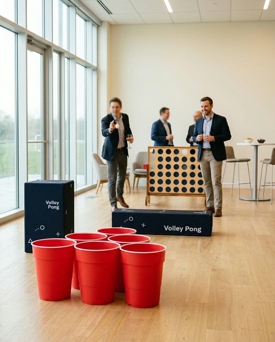 Jeu de pong géant lors d'un 5 à 7 de bureau