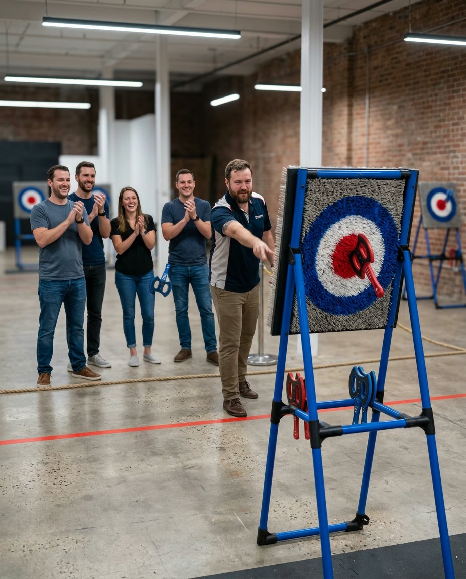 Cible de lancer de hache pour activité de team building