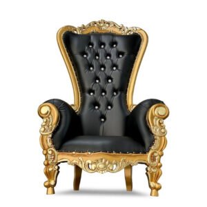Chaise de Trône Noire et Or