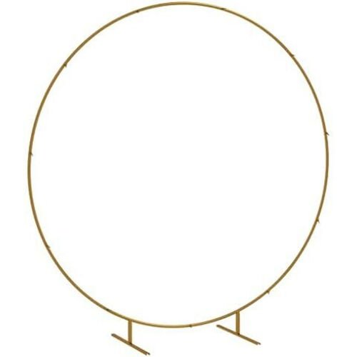 Arche circulaire de métal doré, nue, posée sur deux pieds plats
