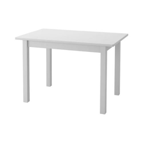 Petite table rectangulaire blanche à quatre pattes droites, hauteur d'enfant