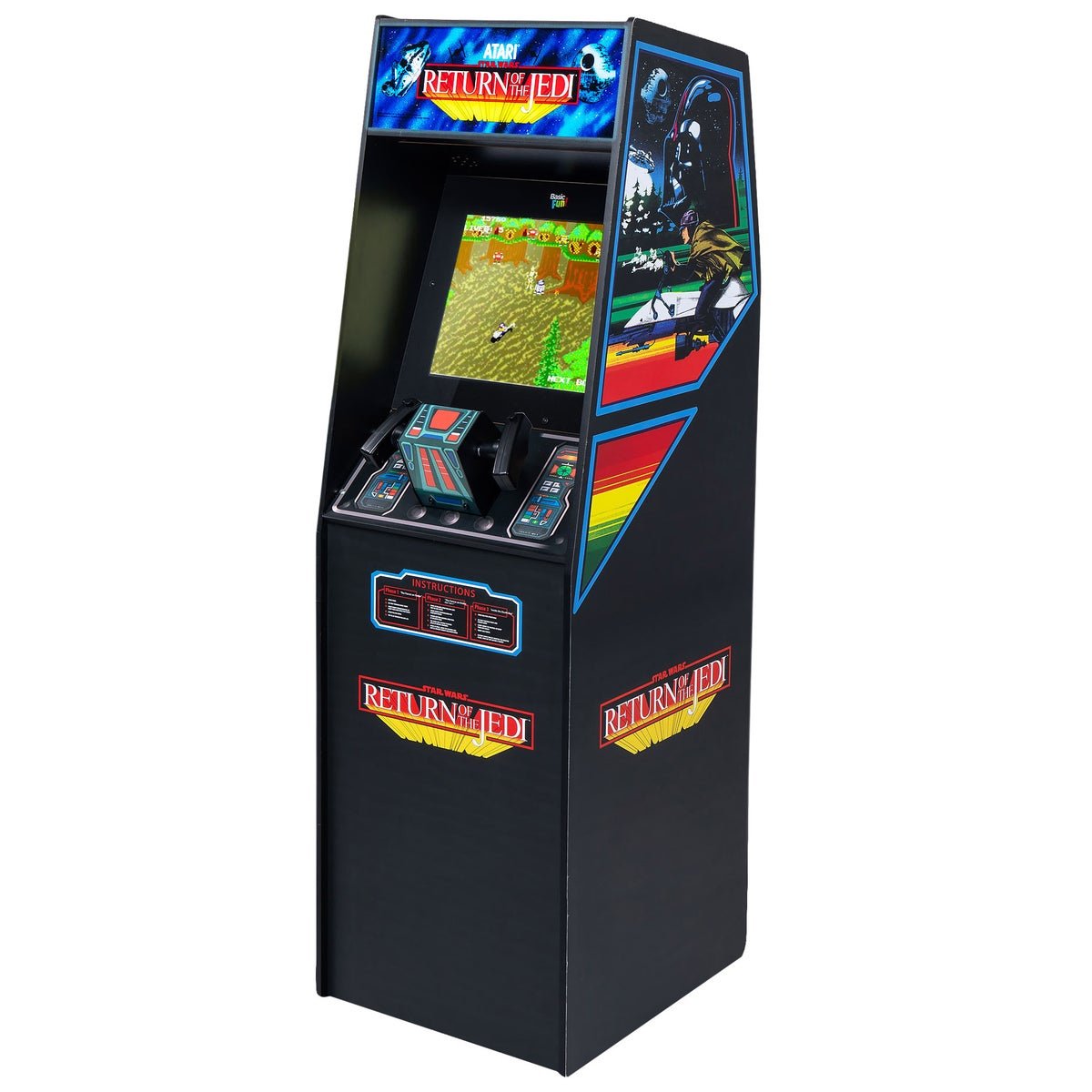 Borne d'arcade Star Wars avec bandeau lumineux et manche de pilotage